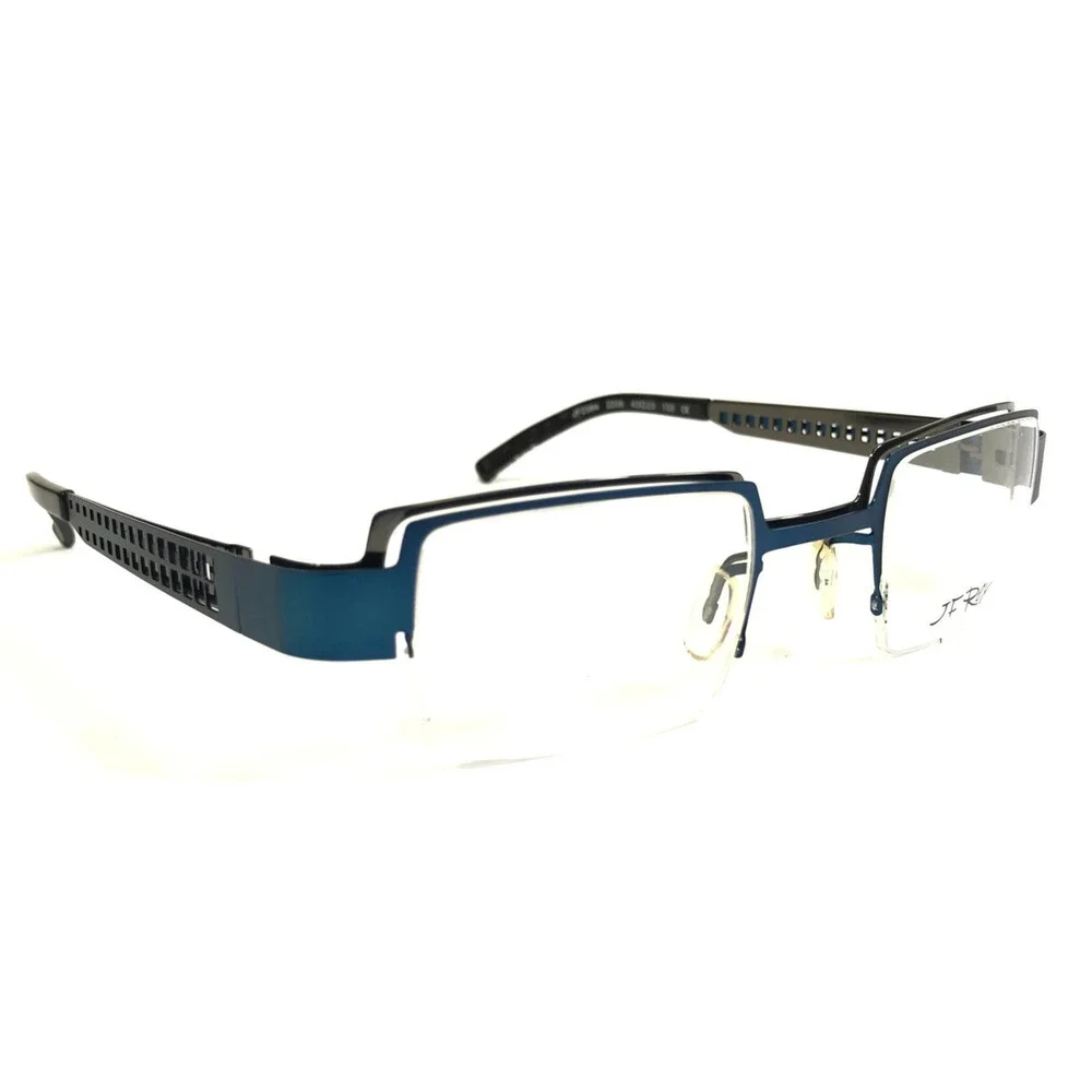 J.F. Rey Eyeglasses Frames JF2384 2206 Dark Blue Dark Gray Square 43-23-133
